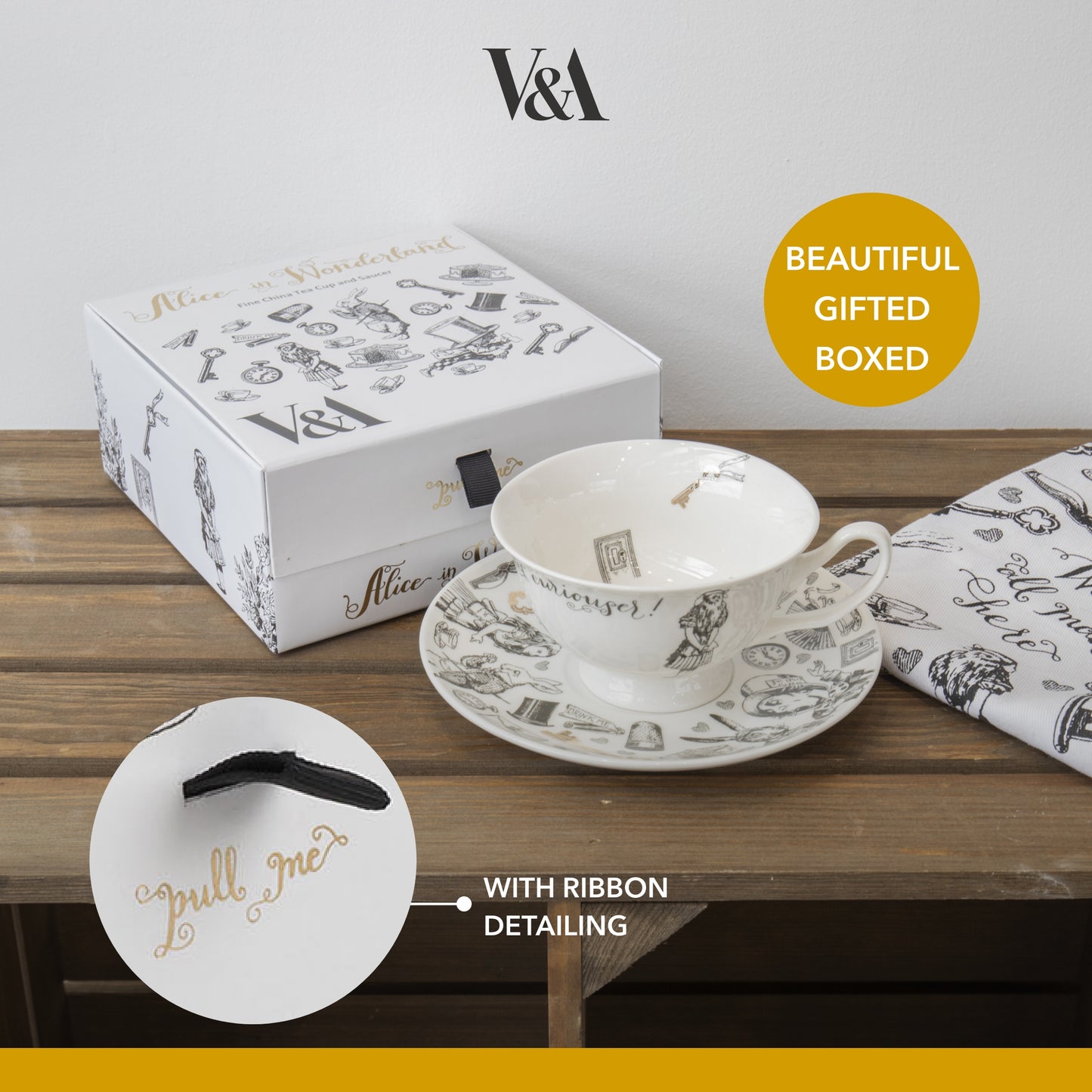 Mikasa x V&A Alice In Wonderland Cup & Saucer 210ml