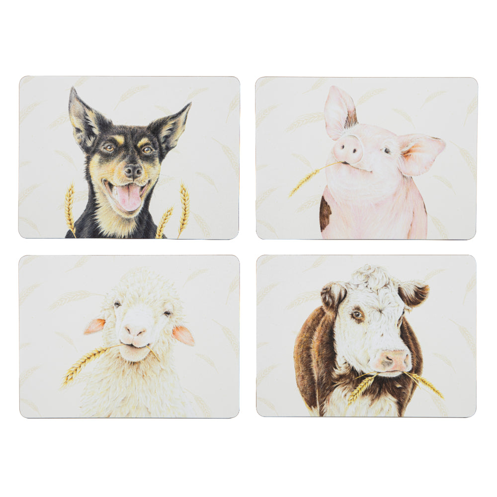 Ashdene Farmyard Faces Set Of 4 Placemats