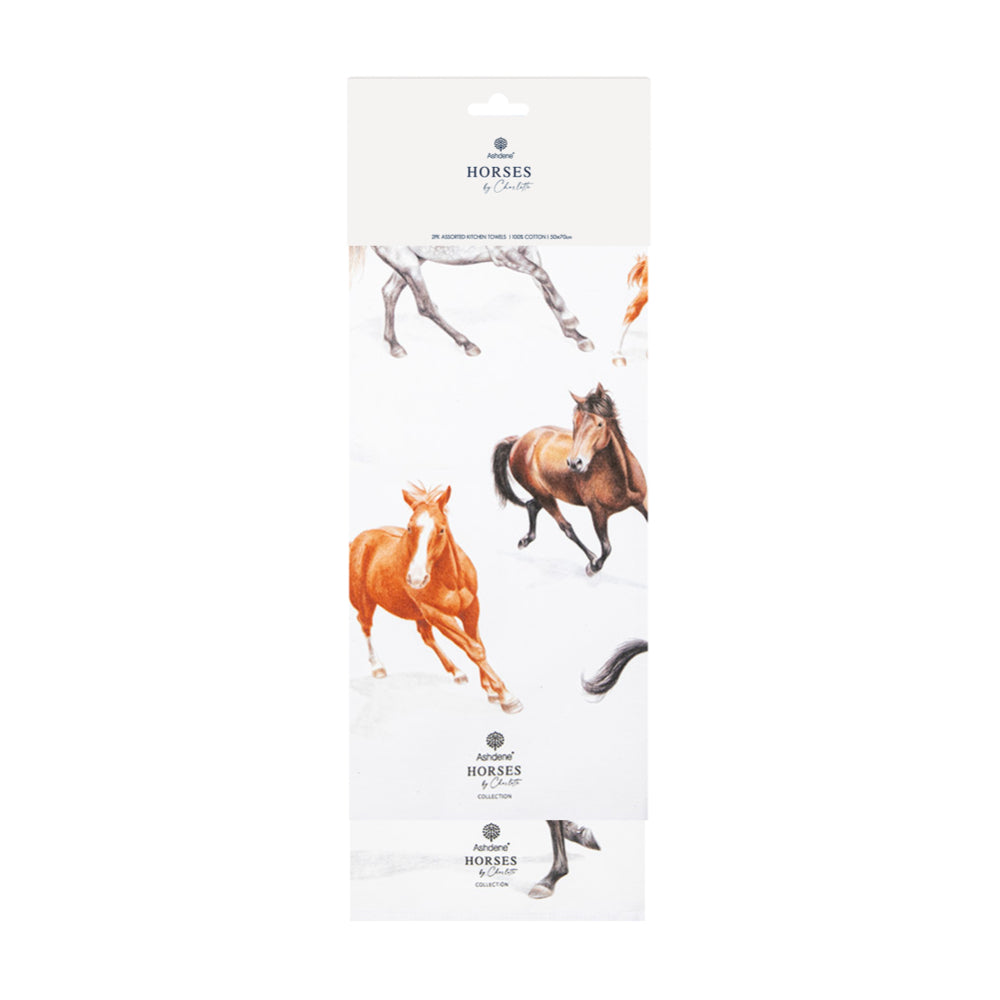 Ashdene Horses By Charlotte Set Of 2 Kitchen Towels