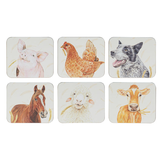 Ashdene Farmyard Faces 2 Set Of 6 Coasters