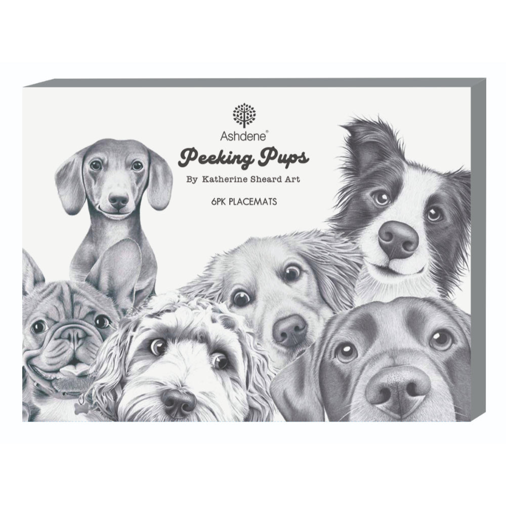 Ashdene Peeking Pups Set of 6 Placemats