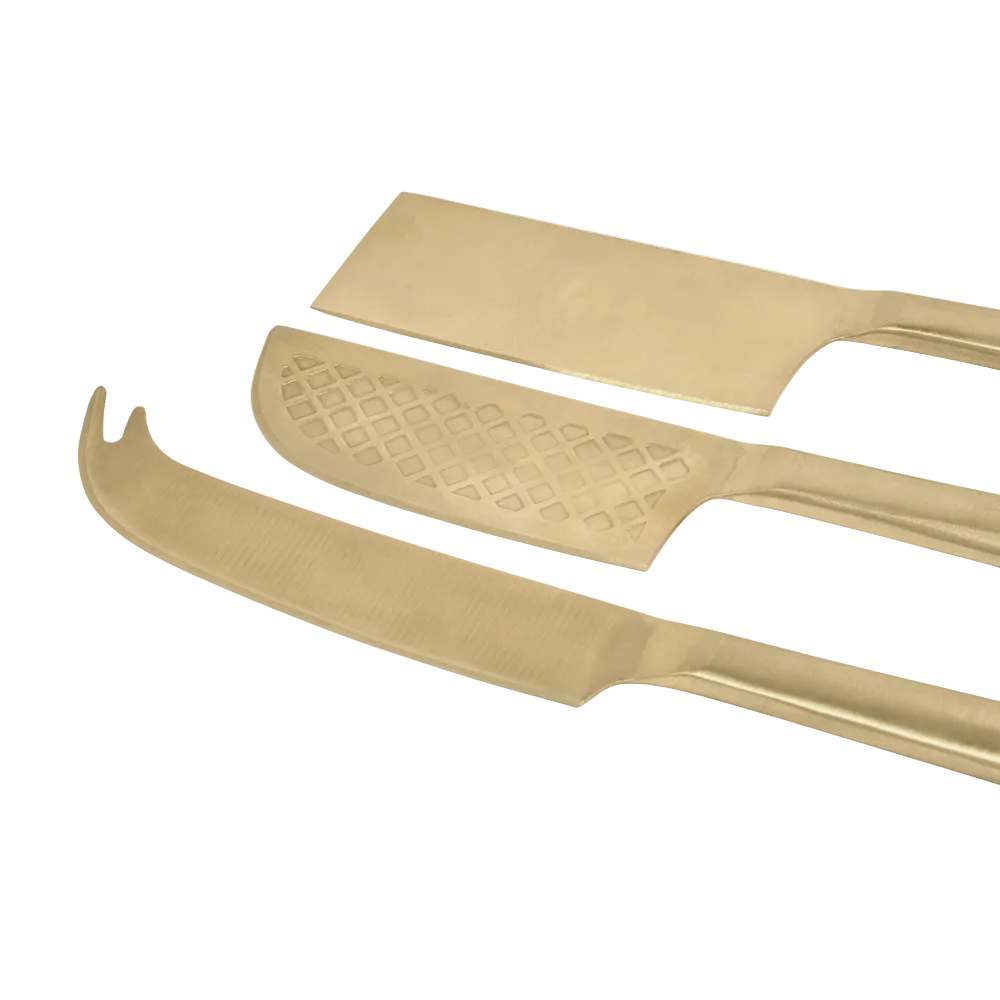 Salt & Pepper Novaro 3 Piece Cheese Knife Set Gold