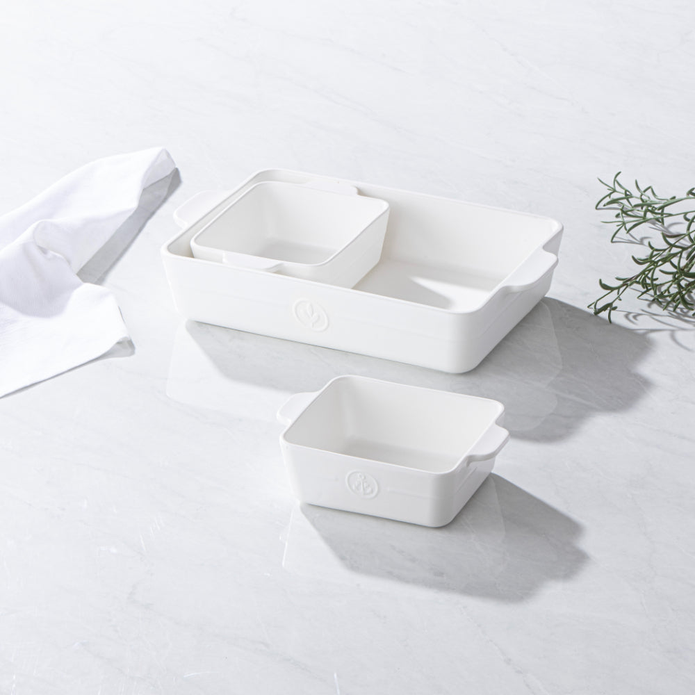 Ladelle Essentials White Set Of 3 Baking Dishes