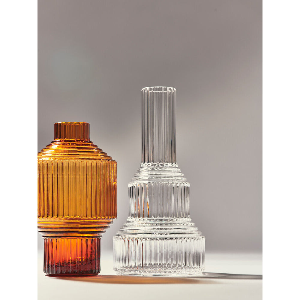 Kosta Boda Pavilion Vase Dark Amber 13.4cm