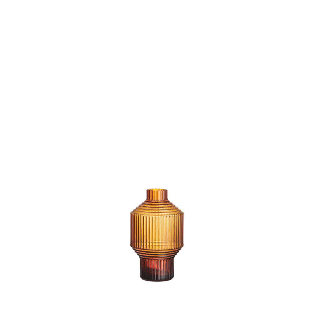 Kosta Boda Pavilion Vase Dark Amber 13.4cm