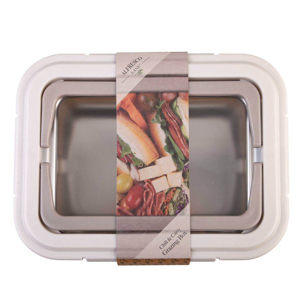 Alfresco Lane Chill & Carry Grazing Box 38 x 29 x 10cm  Mushroom Grey