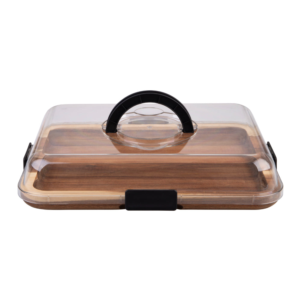 Alfresco Lane Acacia Wood Rectangular Grazing Platter With Lid
