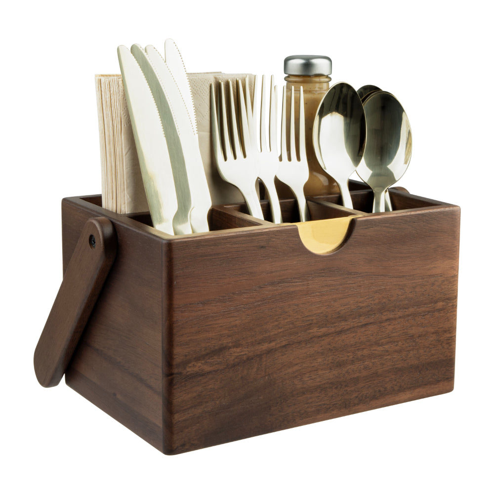 Alfresco Lane Acacia Wood Cutlery Caddy