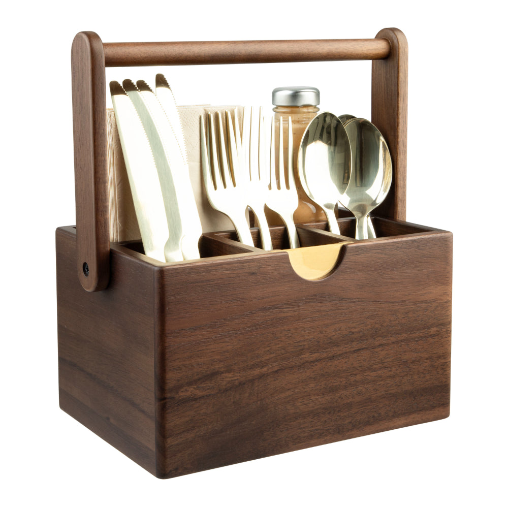 Alfresco Lane Acacia Wood Cutlery Caddy