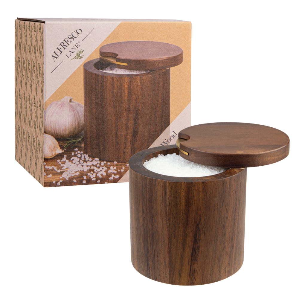Alfresco Lane Acacia Wood Salt Cellar