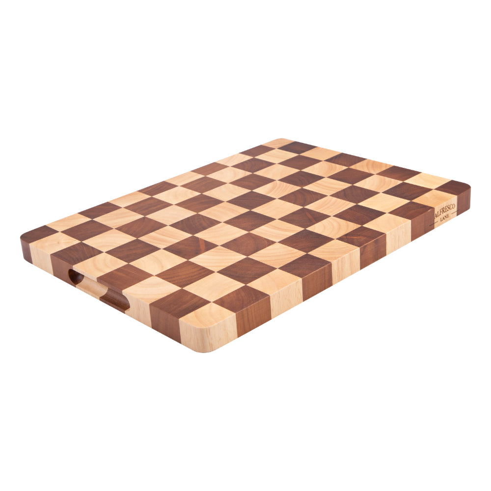 Alfresco Lane Chequered End Grain Cutting Board 40 x 30 x 2.5cm