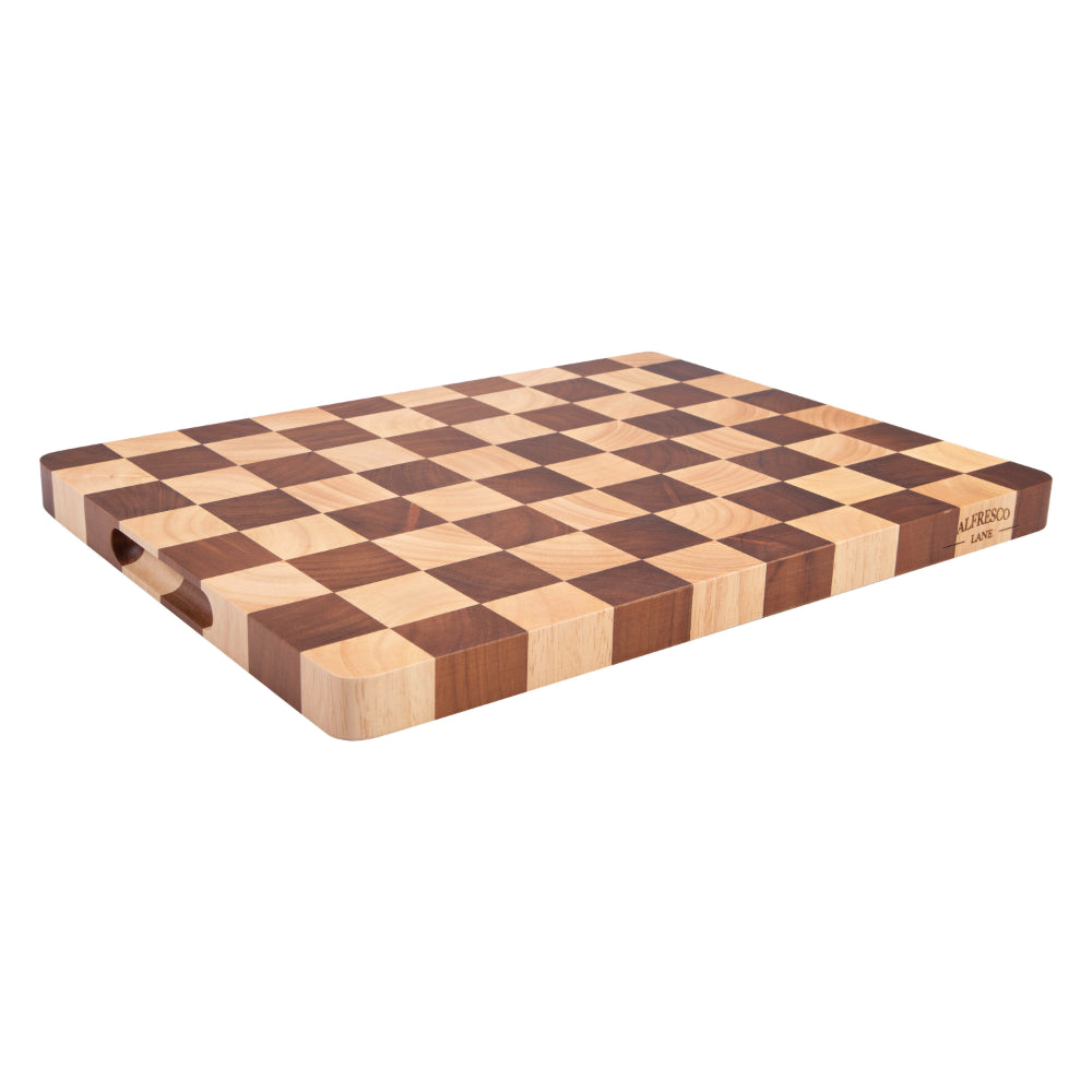 Alfresco Lane Chequered End Grain Cutting Board 40 x 30 x 2.5cm