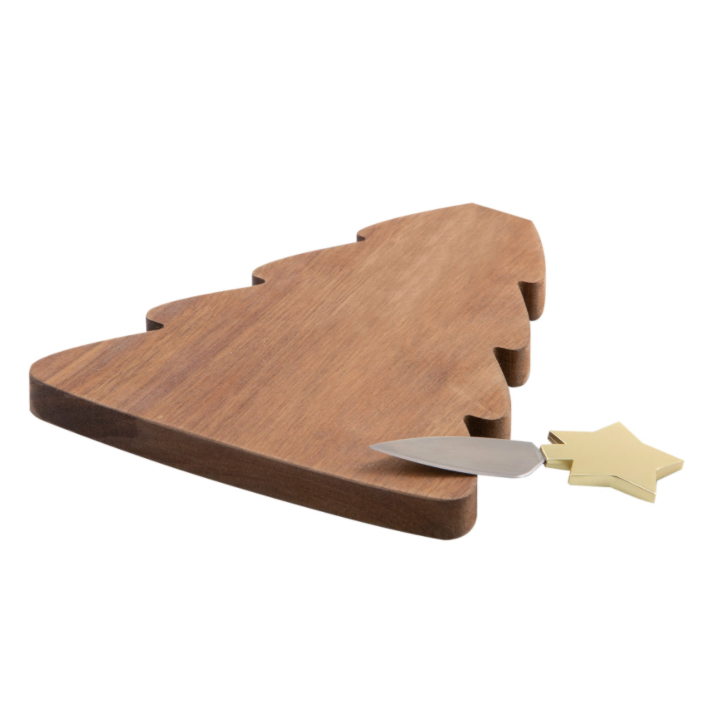 Ladelle Noelle Acacia Wood Tree Board & Spreader