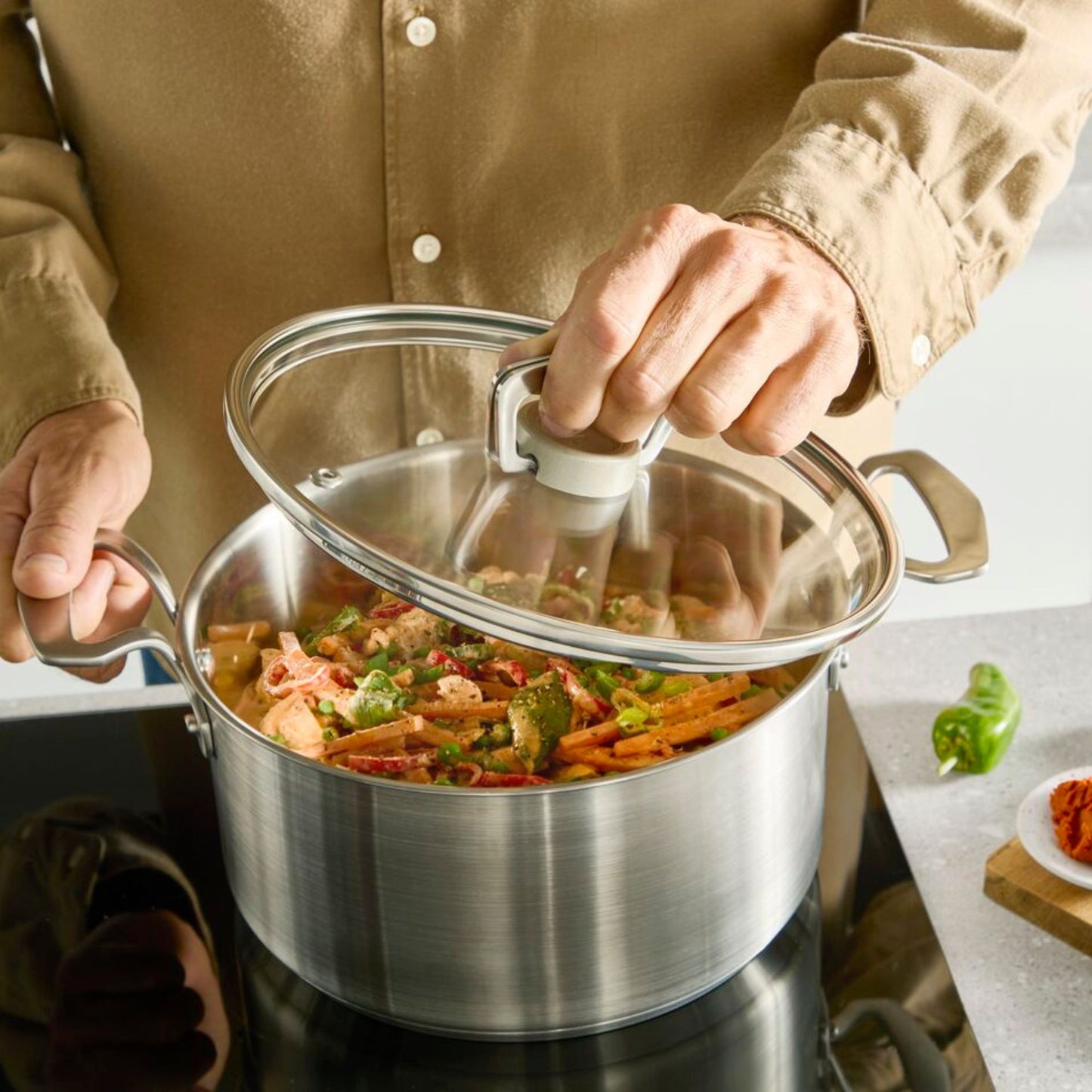 Tefal Space+ Extreme Induction Stainless Steel Stewpot 24cm & Lid