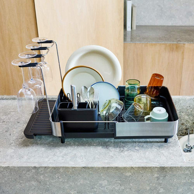 Joseph Joseph Extend Steel Plus Dish Rack With Wine Rack