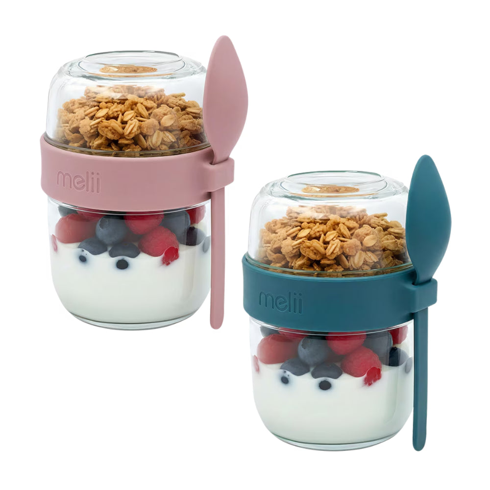 Melii Glass Yoghurt Container with Spoon 780ml