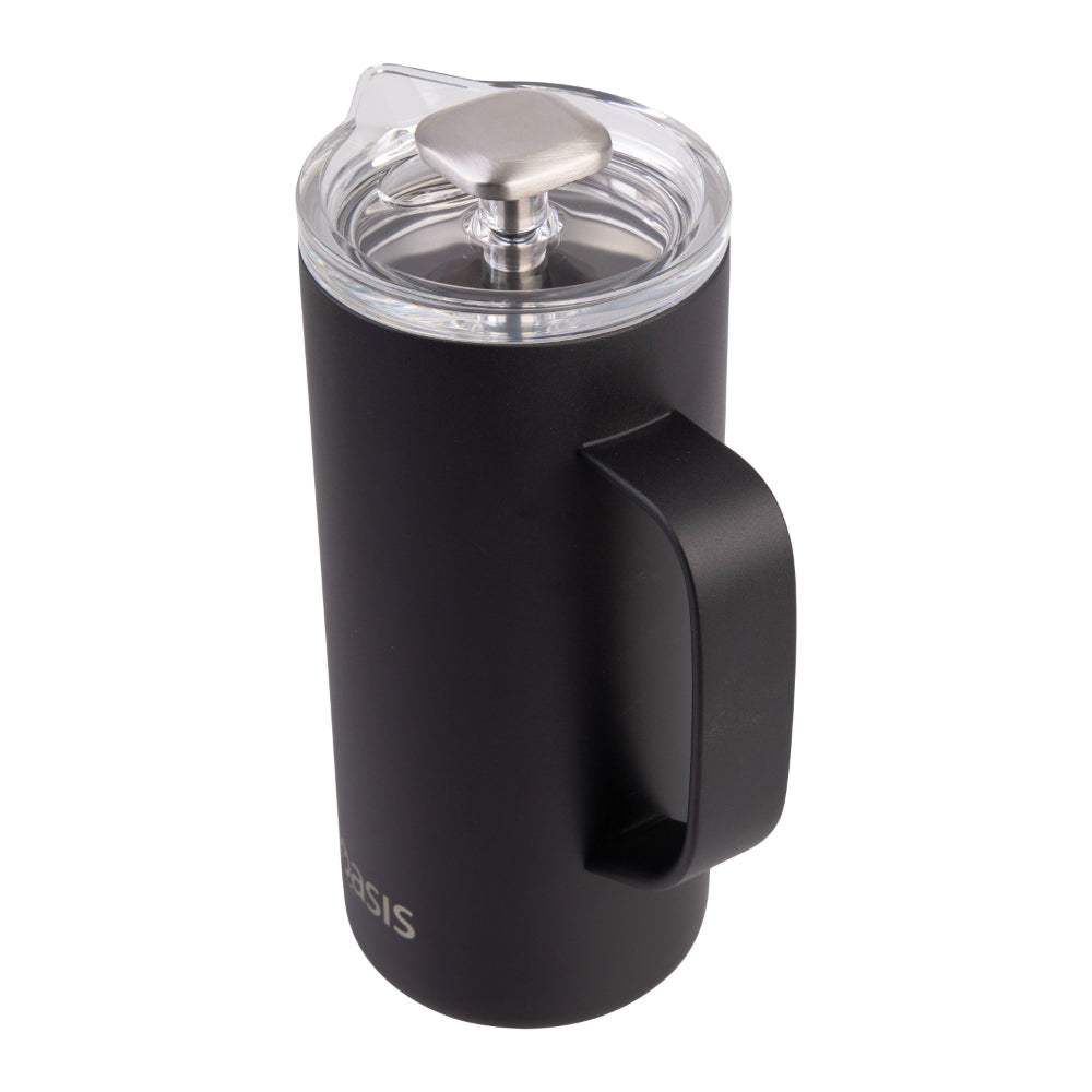 Oasis Stainless Steel Double Wall Insulated Coffee Press 4 Cup Black