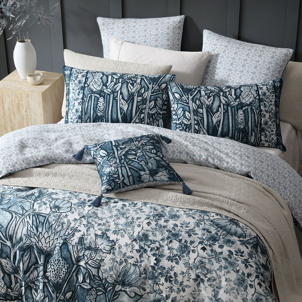 Logan & Mason Chloris Ink Quilt Cover Set