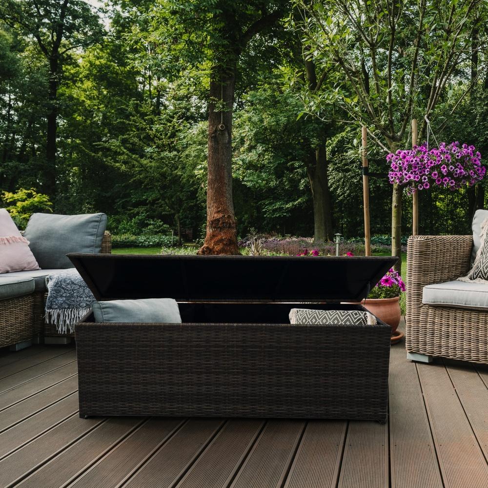 Arcadia Furniture UV Resistant Outdoor Rattan Storage Box Black