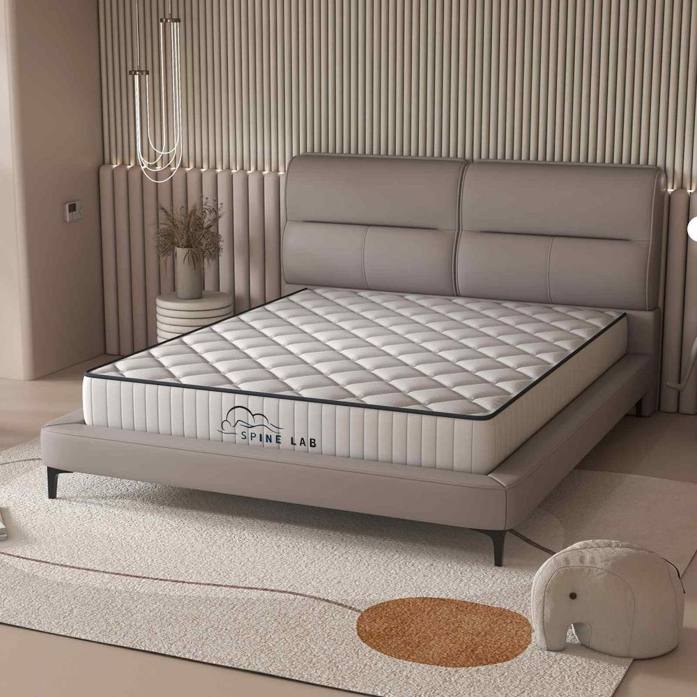 Spring Mattress on beige bedframe in bedroom - MyHouse