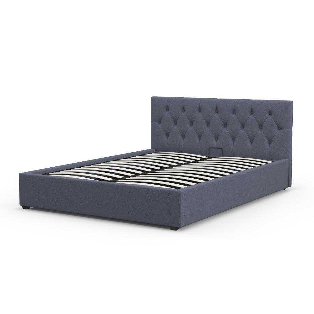 Capri Luxury Gas Lift Bed With Headboard Charcoal - MyHouse