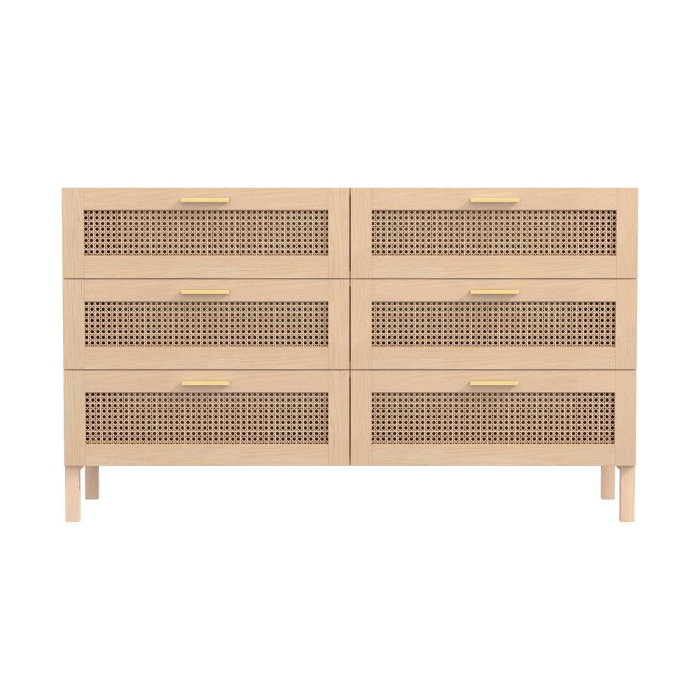 Casa Decor Santiago Rattan Chest Of Drawers Oak - MyHouse
