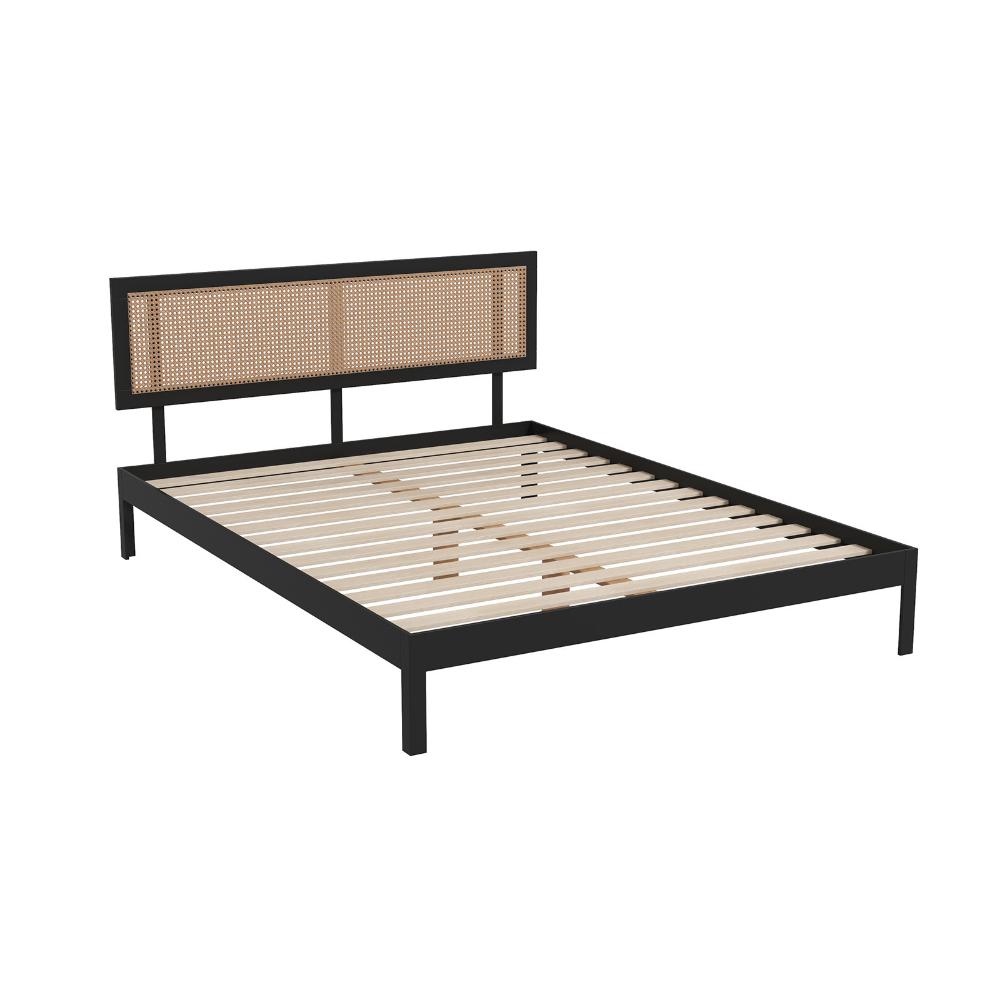 Tulum Rattan Bed Head With Solid Wooden Frame King - MyHouse
