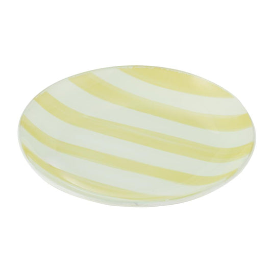 Emporium Lulu Glass Stripe Plate Yellow at MyHouse