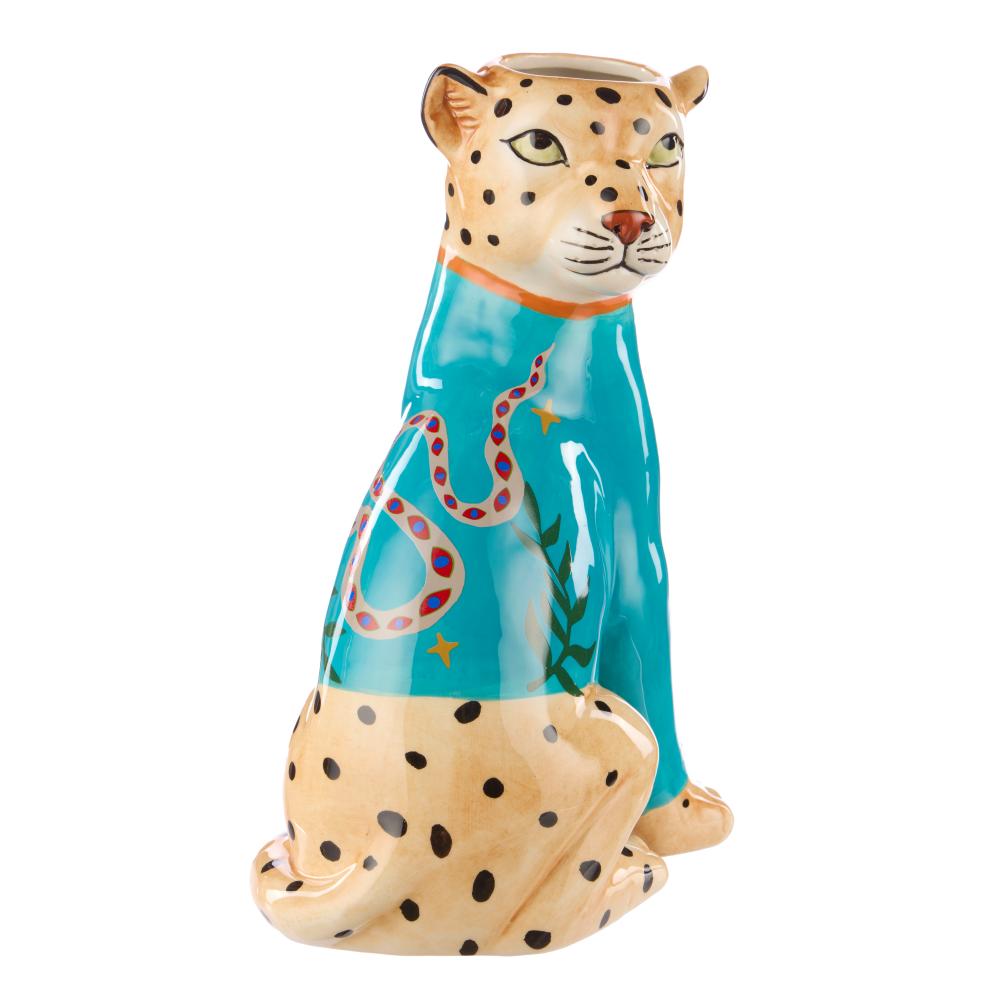 Emporium Pierson Leopard Vase in Blue at MyHouse