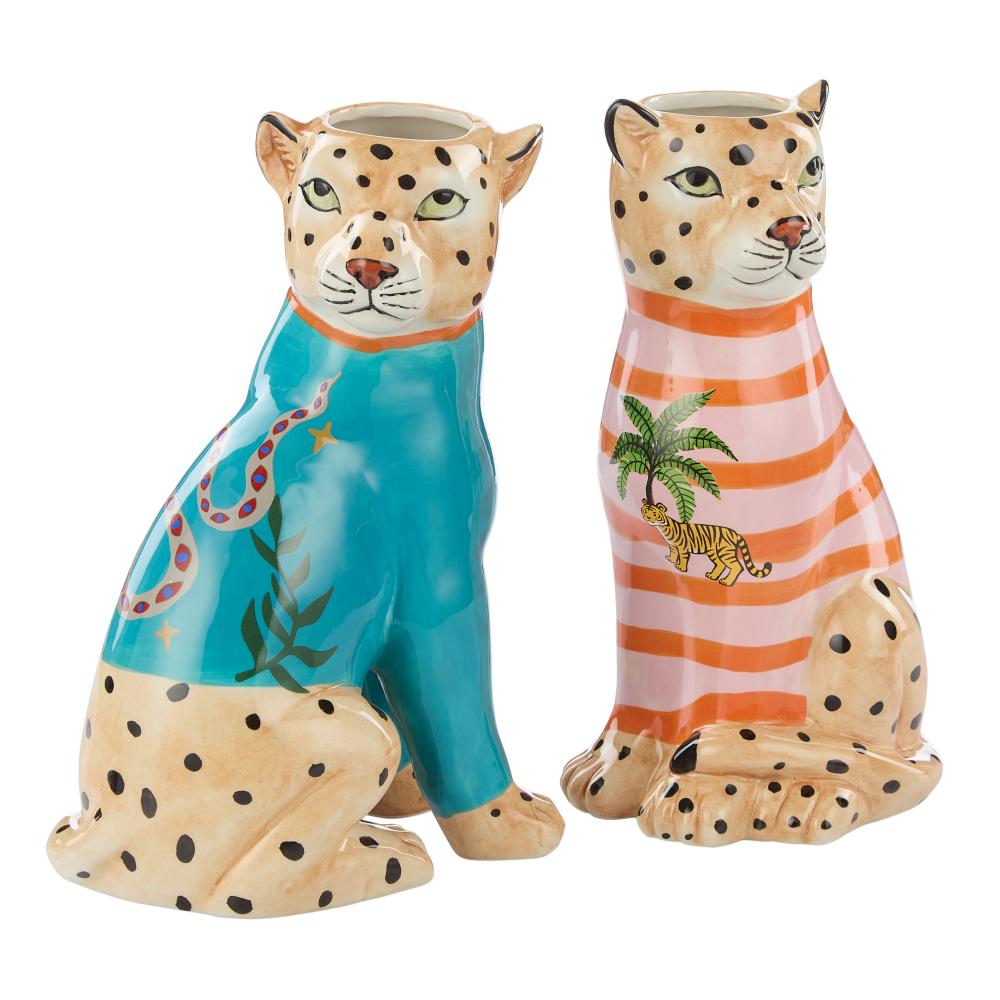 Emporium Pierson Leopard Vase in Blue or Pink at MyHouse