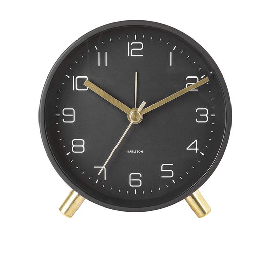 Karlsson Lofty Alarm Clock Black with gold detail at MyHouse