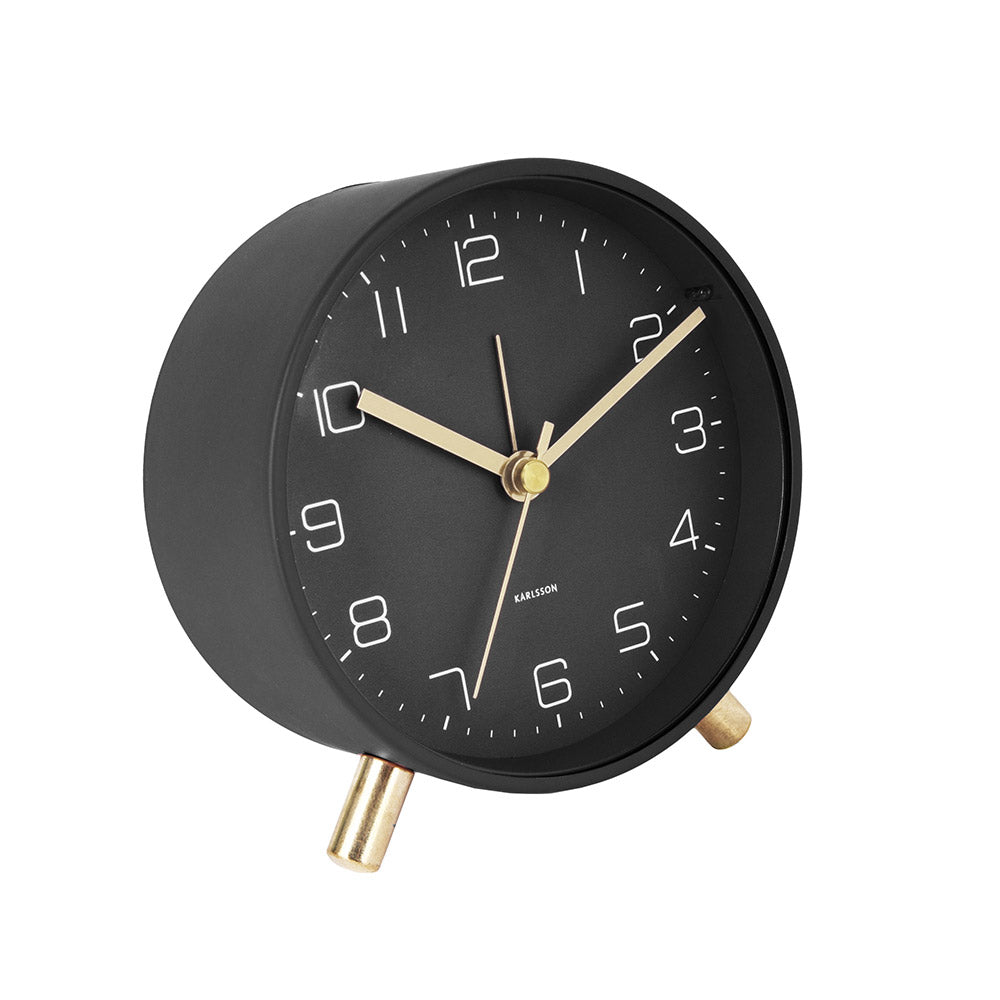 Karlsson Lofty Alarm Clock Black with gold detail at MyHouse