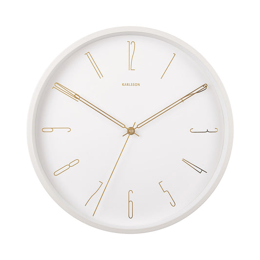 Karlsson Belle Numbers Wall Clock White with gold numbers at MyHouse