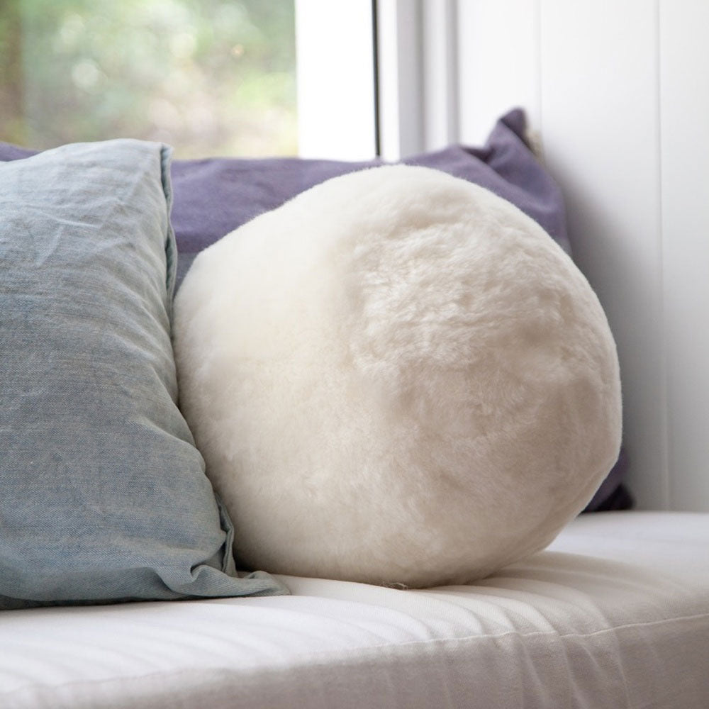 Fibre by Auskin Sheepskin Shorn Ball Cushion 28cm