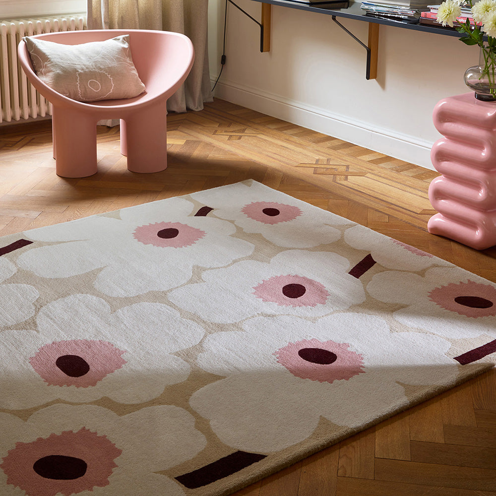 Marimekko Unikko Rug Beige Pink