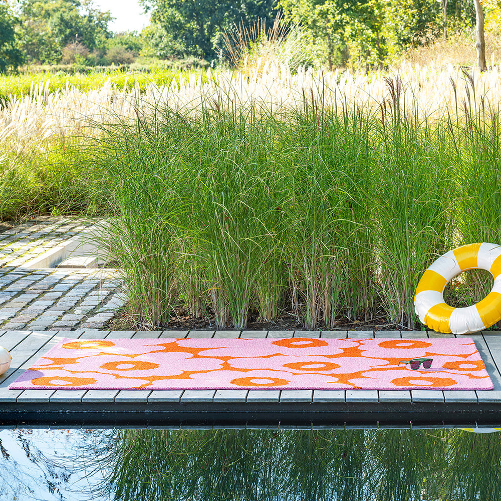 Marimekko Unikko Outdoor Rug Pink Orange
