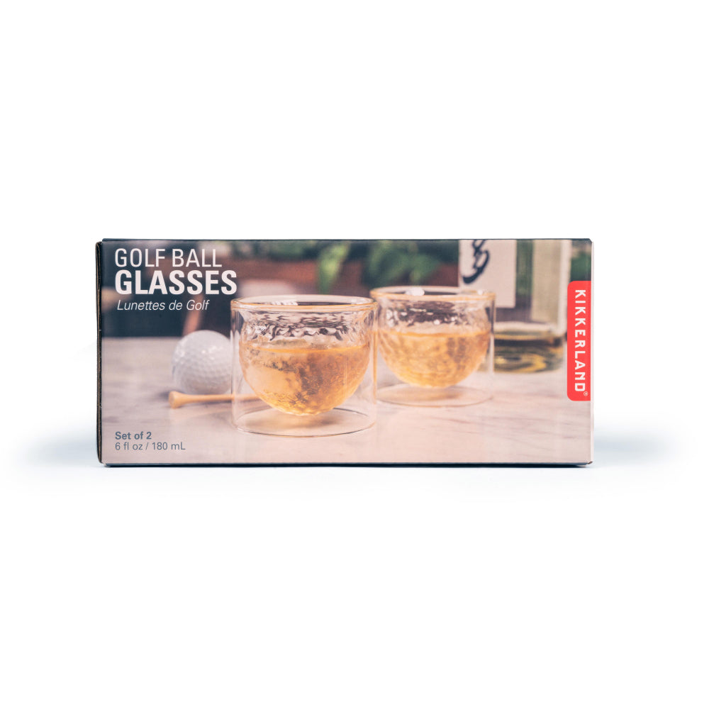 Kikkerland Golf Ball Glasses Set of 2
