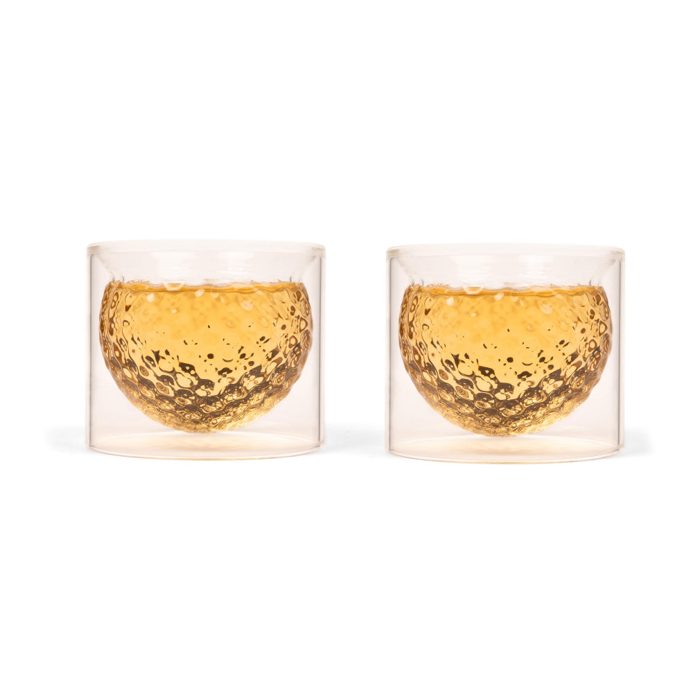 Kikkerland Golf Ball Glasses Set of 2