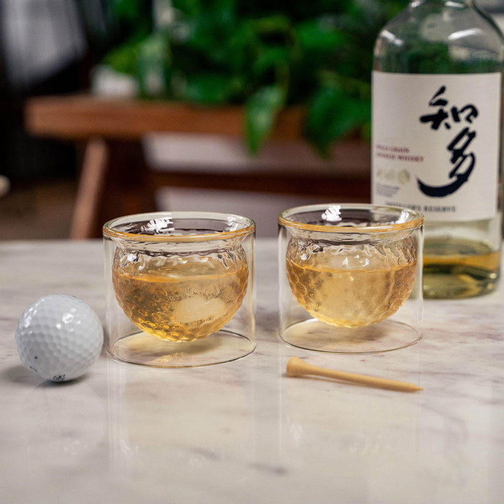 Kikkerland Golf Ball Glasses Set of 2