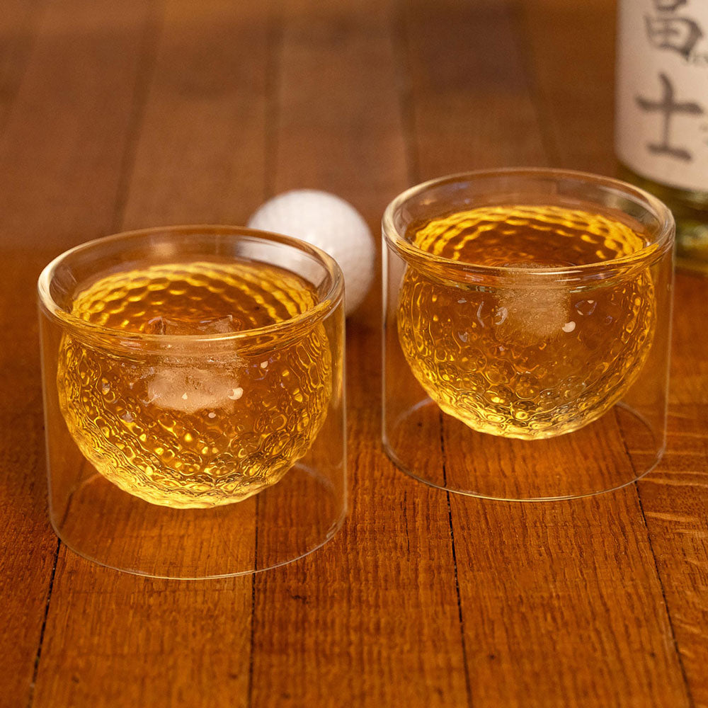 Kikkerland Golf Ball Glasses Set of 2