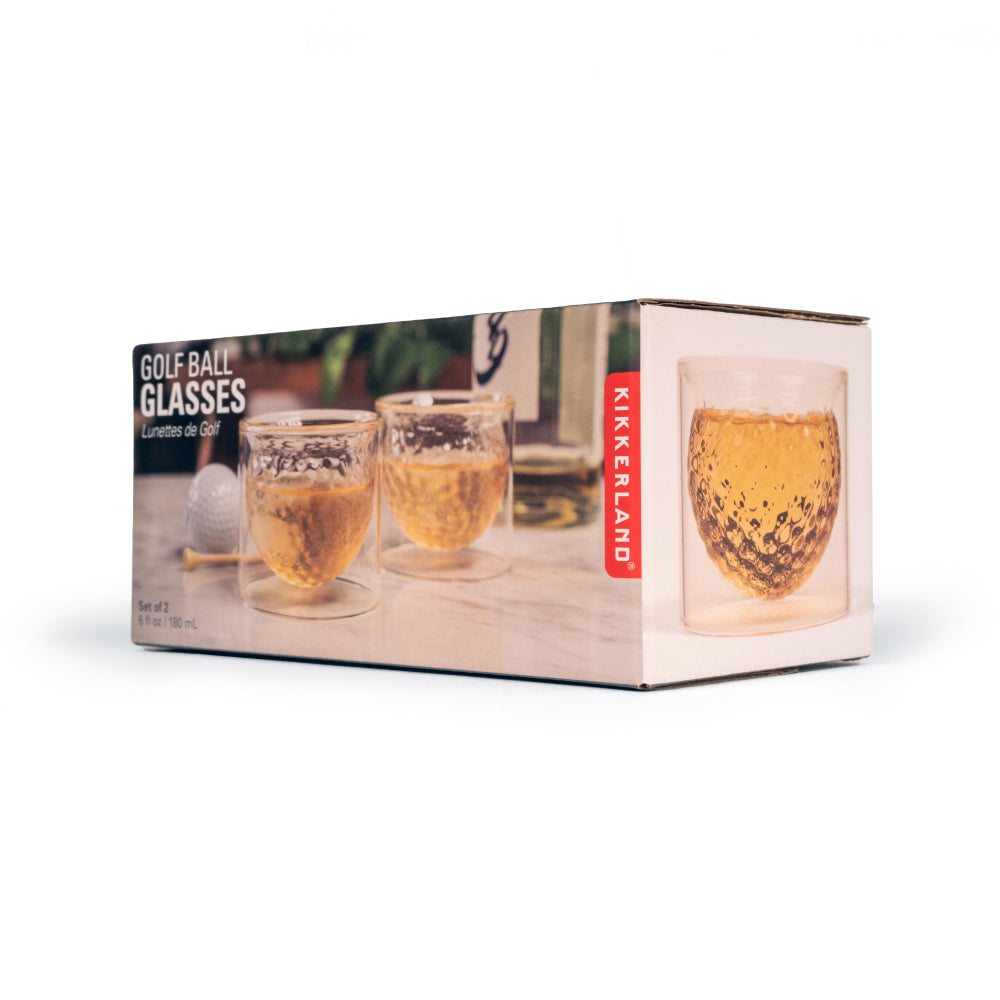 Kikkerland Golf Ball Glasses Set of 2