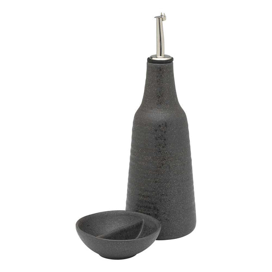 Ecology Ottawa Oil Bottle & Salt Dish Stone Grey at MyHouse