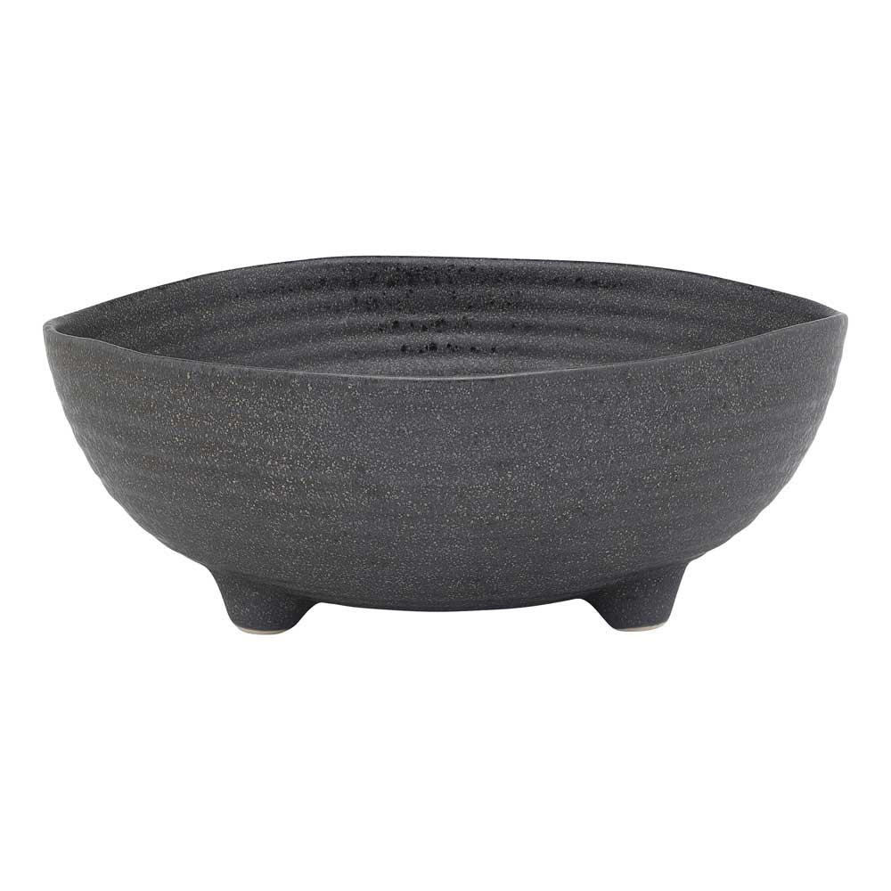 Ecology Ottawa Stoneware Chunky Leg Bowl 25cm in Stone grey at MyHouse