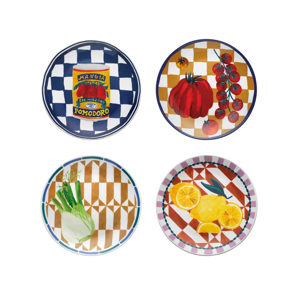 Porto Valentina 12 Piece Dinnerset Multicoloured with side plates at MyHouse
