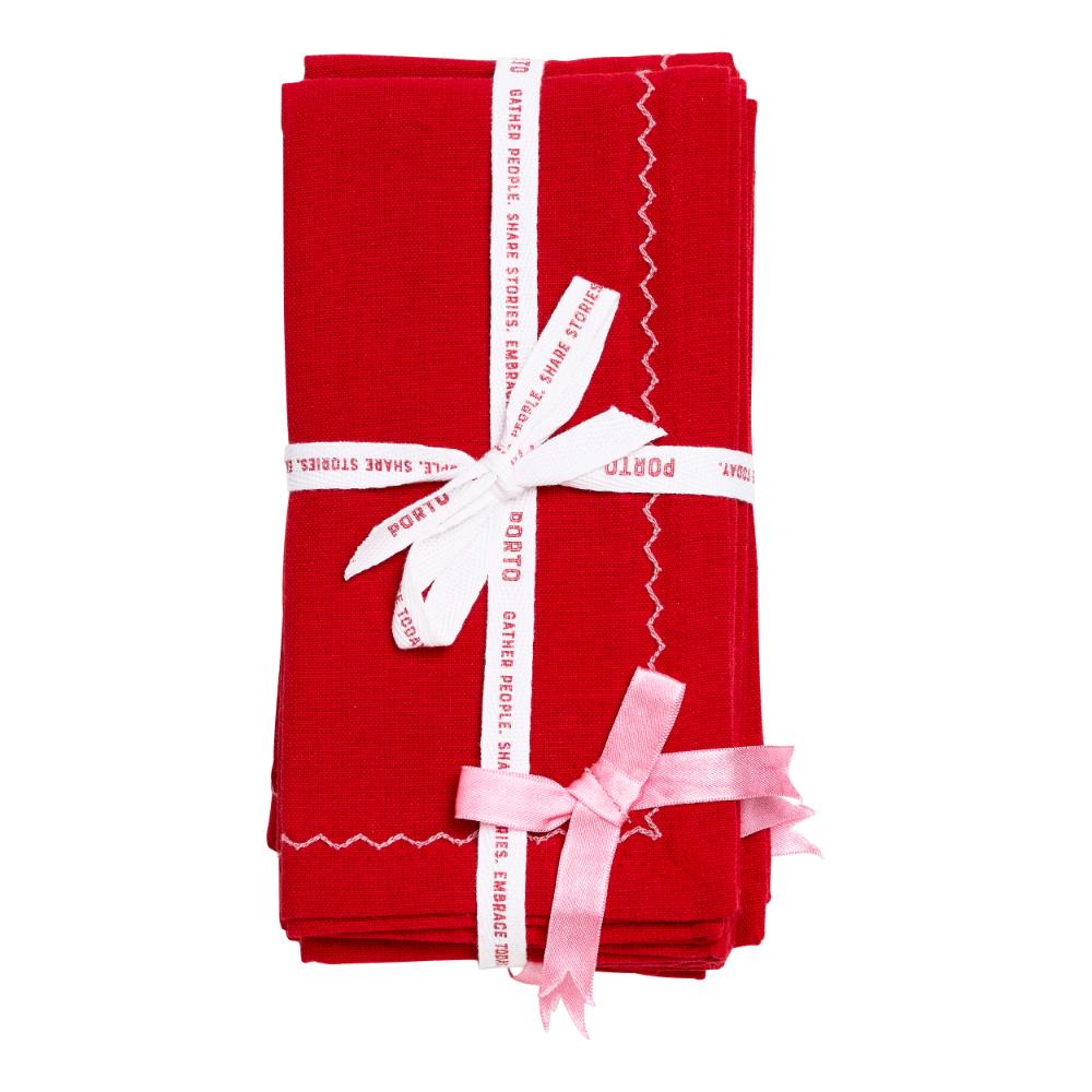 Porto Night Before Set of 4 Napkins Red