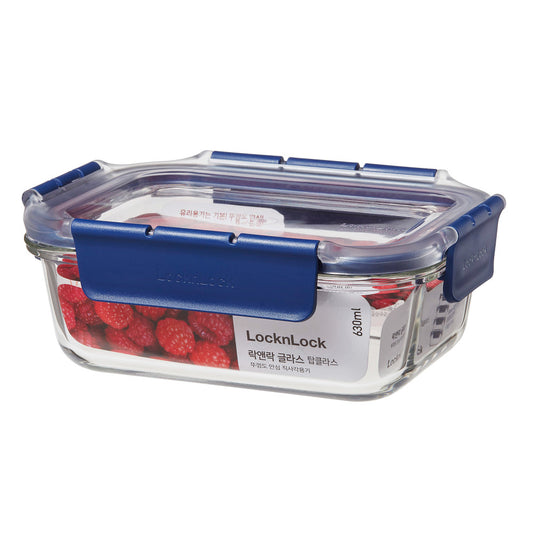 Locknlock Top Class Glass With Tritan Lid Rectangle 630ml