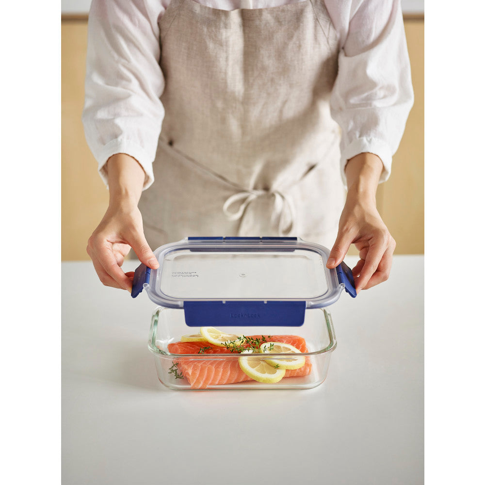 Locknlock Top Class Glass With Tritan Lid Rectangle 1L