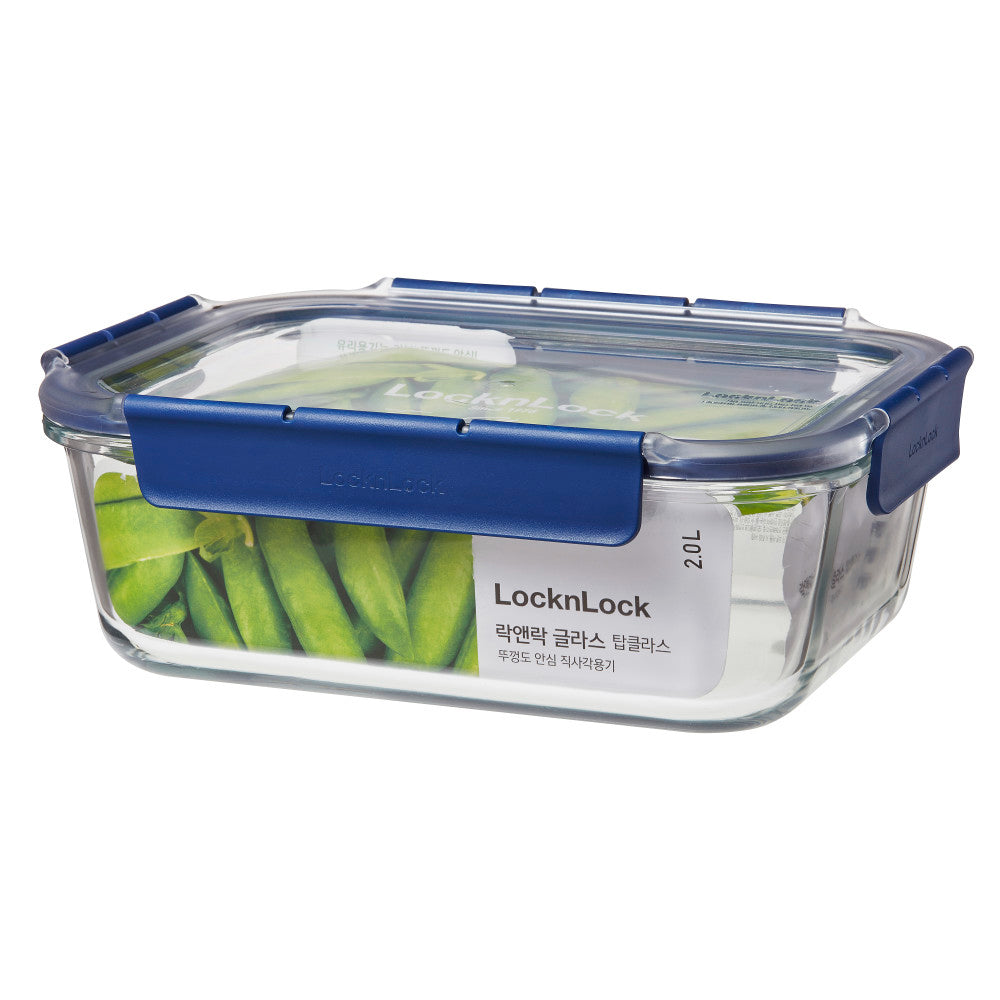 Locknlock Top Class Glass With Tritan Lid Rectangle 2L
