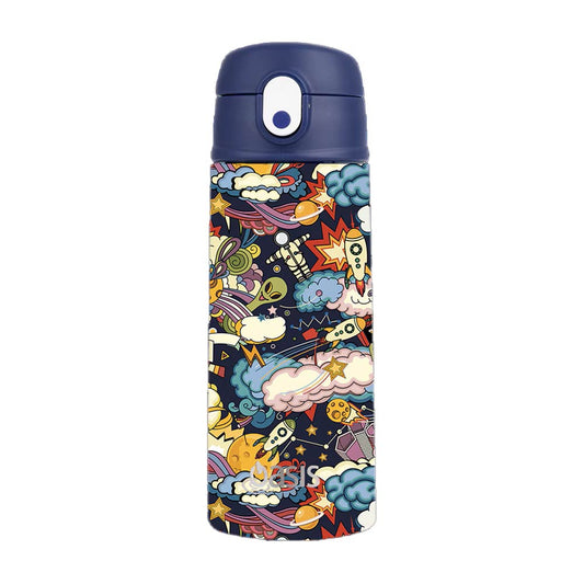 Oasis Stainless Steel Double Wall Insulated Kids Drink Bottle with Sipper Straw 550ml