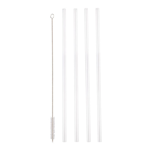 Oasis Commuter Set of 4 Travel Tumbler Straws with Cleaning Brush